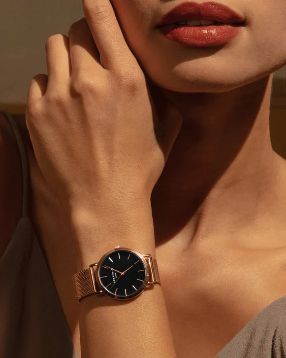 Tribeca Black Rose Gold - 33mm